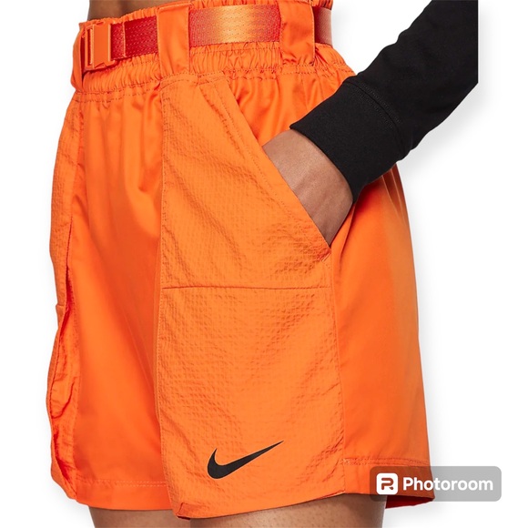 NWT NIKE SPORTSWEAR SWOOSH WOVEN SHORTS (Alpha Orange) - Picture 2 of 8
